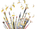 BRUSHES & BEES (Кисти и пчелы), буква C, из серии Английская азбука, ABCFROLOV